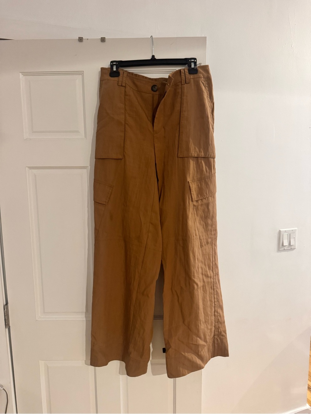 Vince Wide-Leg Cargo Pants — Brown Tan